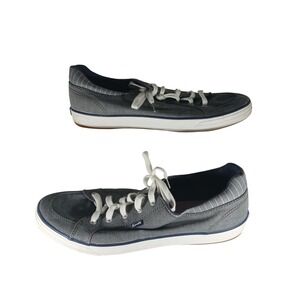 Keds WF64234 Low Top Sneakers 11 Gray Pinstripe Lace Up Casual Preppy Shoes